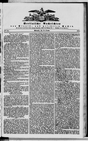 Berlinische Nachrichten von Staats- und gelehrten Sachen vom 18.10.1854