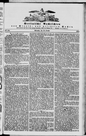 Berlinische Nachrichten von Staats- und gelehrten Sachen vom 25.10.1854