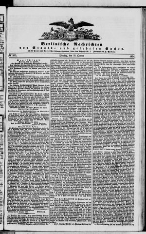 Berlinische Nachrichten von Staats- und gelehrten Sachen vom 31.10.1854