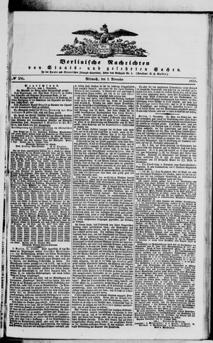 Berlinische Nachrichten von Staats- und gelehrten Sachen vom 01.11.1854