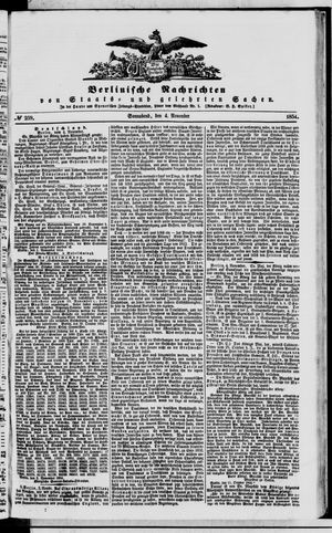 Berlinische Nachrichten von Staats- und gelehrten Sachen on Nov 4, 1854