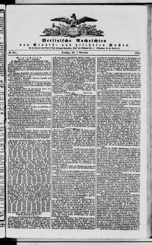 Berlinische Nachrichten von Staats- und gelehrten Sachen vom 07.11.1854