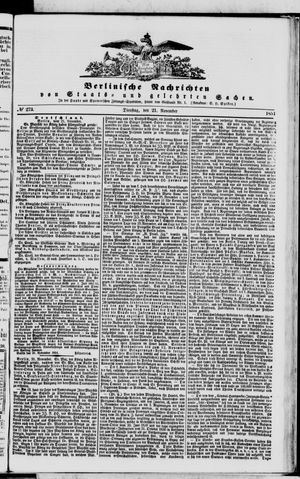 Berlinische Nachrichten von Staats- und gelehrten Sachen vom 21.11.1854