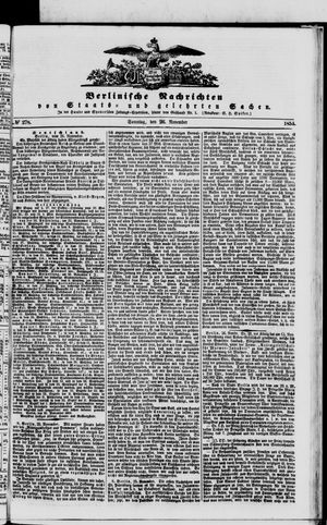 Berlinische Nachrichten von Staats- und gelehrten Sachen vom 26.11.1854