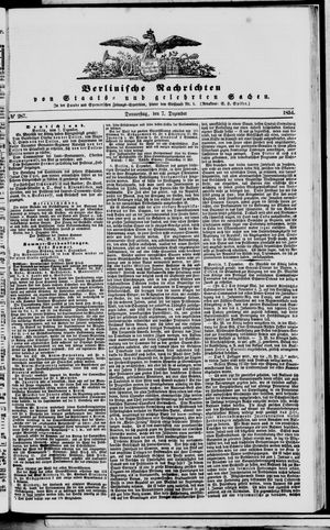 Berlinische Nachrichten von Staats- und gelehrten Sachen vom 07.12.1854