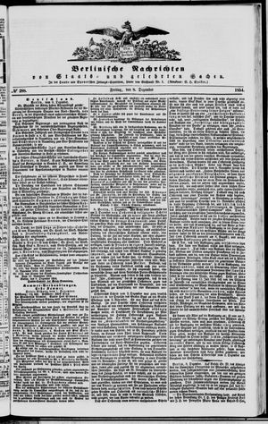 Berlinische Nachrichten von Staats- und gelehrten Sachen vom 08.12.1854
