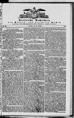 Berlinische Nachrichten von Staats- und gelehrten Sachen vom 10.12.1854