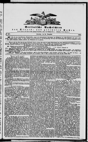 Berlinische Nachrichten von Staats- und gelehrten Sachen vom 31.12.1854