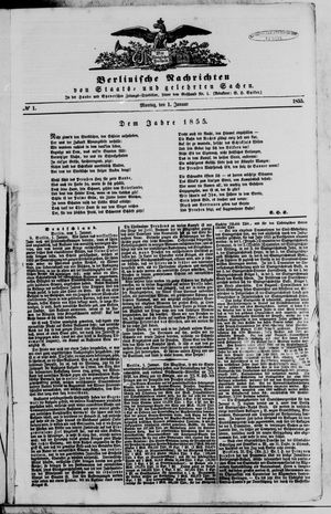 Berlinische Nachrichten von Staats- und gelehrten Sachen on Jan 1, 1855