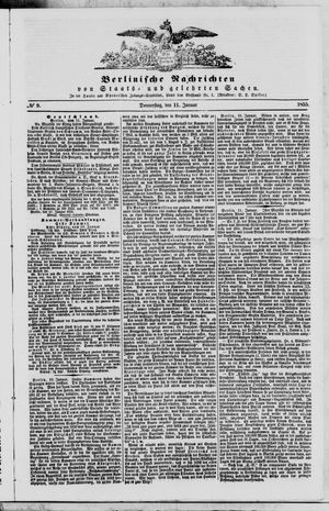 Berlinische Nachrichten von Staats- und gelehrten Sachen vom 11.01.1855