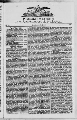Berlinische Nachrichten von Staats- und gelehrten Sachen on Jan 13, 1855
