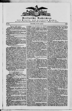 Berlinische Nachrichten von Staats- und gelehrten Sachen vom 18.01.1855