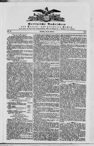 Berlinische Nachrichten von Staats- und gelehrten Sachen on Feb 6, 1855
