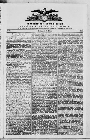 Berlinische Nachrichten von Staats- und gelehrten Sachen on Feb 16, 1855