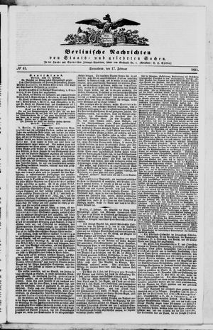 Berlinische Nachrichten von Staats- und gelehrten Sachen on Feb 17, 1855
