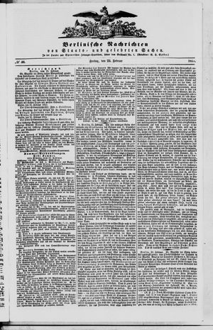 Berlinische Nachrichten von Staats- und gelehrten Sachen vom 23.02.1855