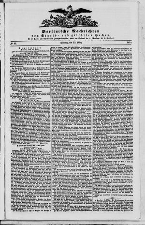 Berlinische Nachrichten von Staats- und gelehrten Sachen vom 13.03.1855