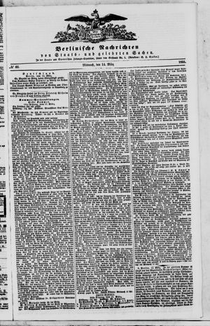 Berlinische Nachrichten von Staats- und gelehrten Sachen vom 14.03.1855