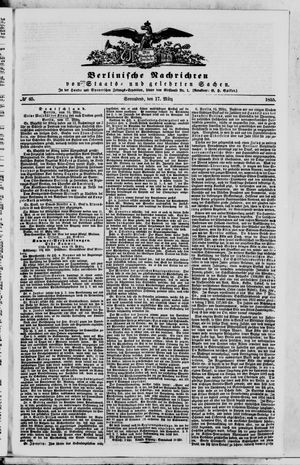 Berlinische Nachrichten von Staats- und gelehrten Sachen vom 17.03.1855