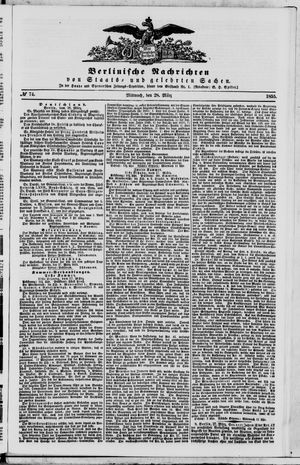 Berlinische Nachrichten von Staats- und gelehrten Sachen vom 28.03.1855