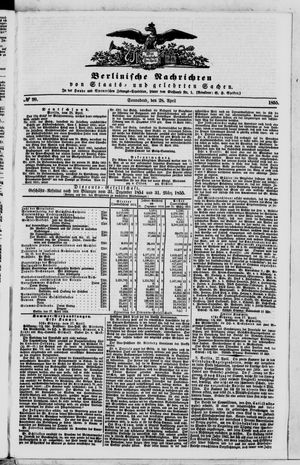 Berlinische Nachrichten von Staats- und gelehrten Sachen vom 28.04.1855