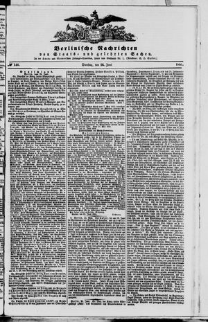 Berlinische Nachrichten von Staats- und gelehrten Sachen vom 26.06.1855