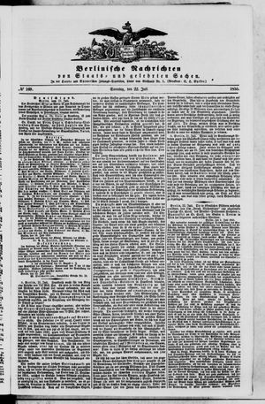 Berlinische Nachrichten von Staats- und gelehrten Sachen vom 22.07.1855