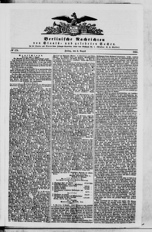 Berlinische Nachrichten von Staats- und gelehrten Sachen vom 03.08.1855