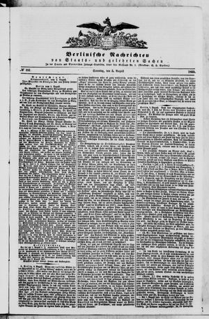 Berlinische Nachrichten von Staats- und gelehrten Sachen vom 05.08.1855