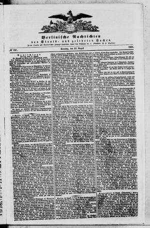 Berlinische Nachrichten von Staats- und gelehrten Sachen vom 12.08.1855