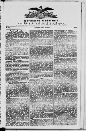 Berlinische Nachrichten von Staats- und gelehrten Sachen vom 06.09.1855