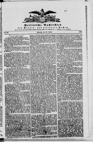 Berlinische Nachrichten von Staats- und gelehrten Sachen vom 10.10.1855