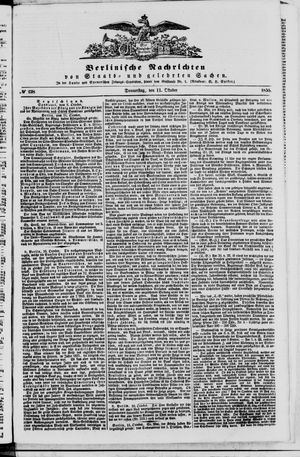 Berlinische Nachrichten von Staats- und gelehrten Sachen vom 11.10.1855