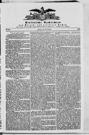 Berlinische Nachrichten von Staats- und gelehrten Sachen vom 19.10.1855