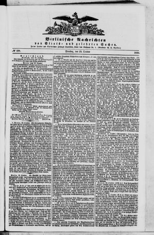 Berlinische Nachrichten von Staats- und gelehrten Sachen vom 23.10.1855