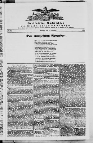 Berlinische Nachrichten von Staats- und gelehrten Sachen vom 18.11.1855