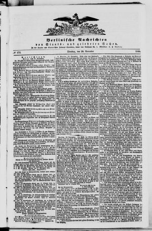 Berlinische Nachrichten von Staats- und gelehrten Sachen vom 20.11.1855