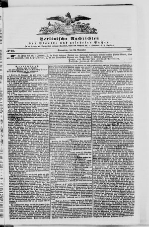 Berlinische Nachrichten von Staats- und gelehrten Sachen on Nov 24, 1855
