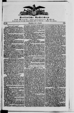 Berlinische Nachrichten von Staats- und gelehrten Sachen vom 01.12.1855
