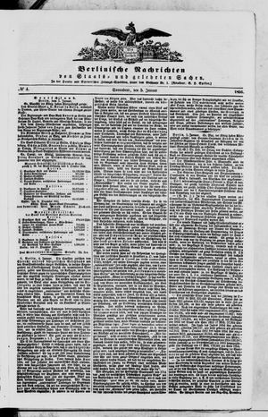 Berlinische Nachrichten von Staats- und gelehrten Sachen vom 05.01.1856