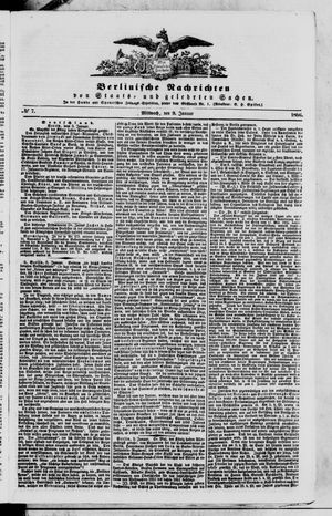 Berlinische Nachrichten von Staats- und gelehrten Sachen vom 09.01.1856