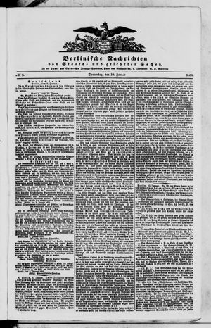 Berlinische Nachrichten von Staats- und gelehrten Sachen vom 10.01.1856