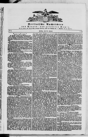 Berlinische Nachrichten von Staats- und gelehrten Sachen vom 11.01.1856