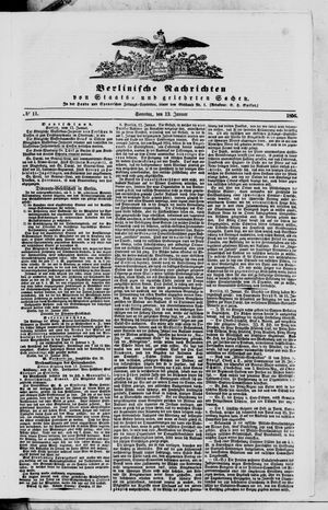 Berlinische Nachrichten von Staats- und gelehrten Sachen vom 13.01.1856