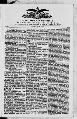 Berlinische Nachrichten von Staats- und gelehrten Sachen vom 20.01.1856