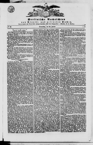 Berlinische Nachrichten von Staats- und gelehrten Sachen vom 24.01.1856