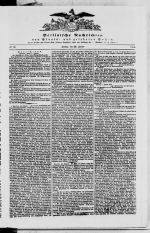 Berlinische Nachrichten von Staats- und gelehrten Sachen vom 25.01.1856