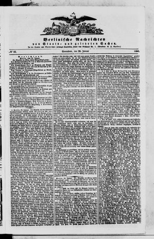Berlinische Nachrichten von Staats- und gelehrten Sachen vom 26.01.1856