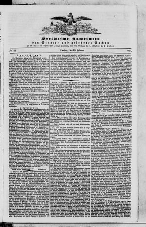 Berlinische Nachrichten von Staats- und gelehrten Sachen on Feb 19, 1856
