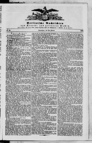 Berlinische Nachrichten von Staats- und gelehrten Sachen vom 23.02.1856